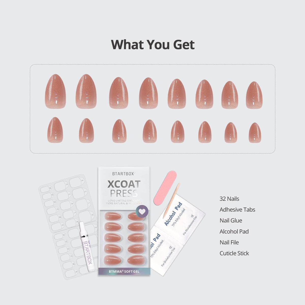 Packaging of BTArtbox Citrine Glow Press On Nails