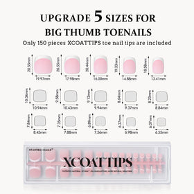 Packaging of BTARTBOXNAILS French Tip Press On Toenails