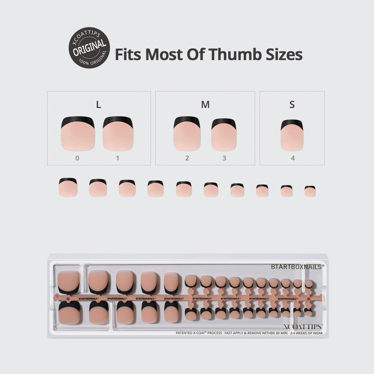 Packaging of BTARTBOXNAILS Squoval Press On Toe Nails