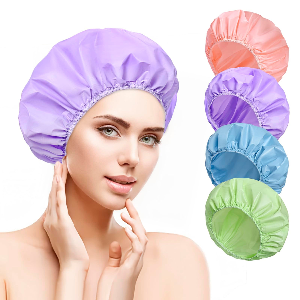 Packaging of CHFONG 12 PCS Shower Caps showing product details