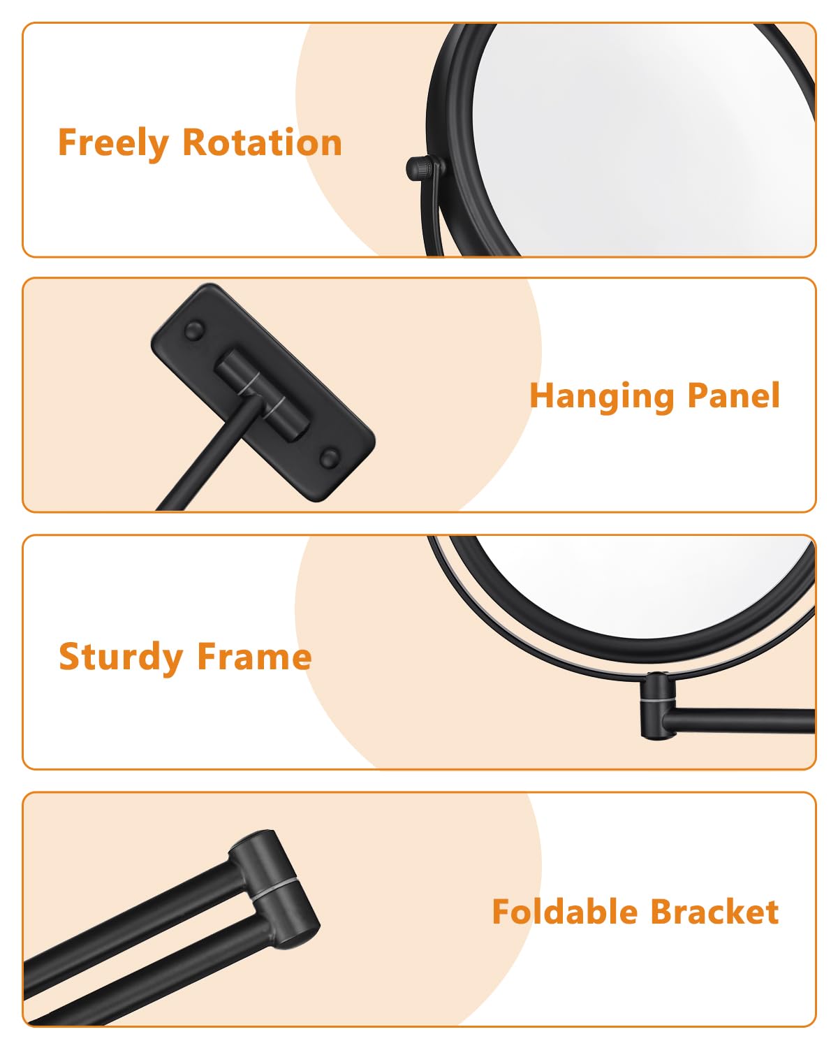 Packaging of DECLUTTR Wall Mounted Makeup Mirror with installation instructions