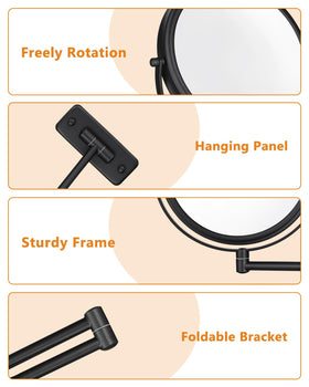 Packaging of DECLUTTR Wall Mounted Makeup Mirror with installation instructions