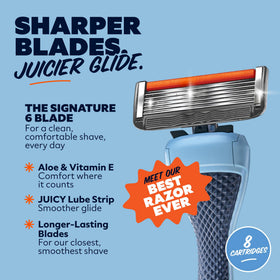 Packaging of Dollar Shave Club 6 Blade Razor Refills
