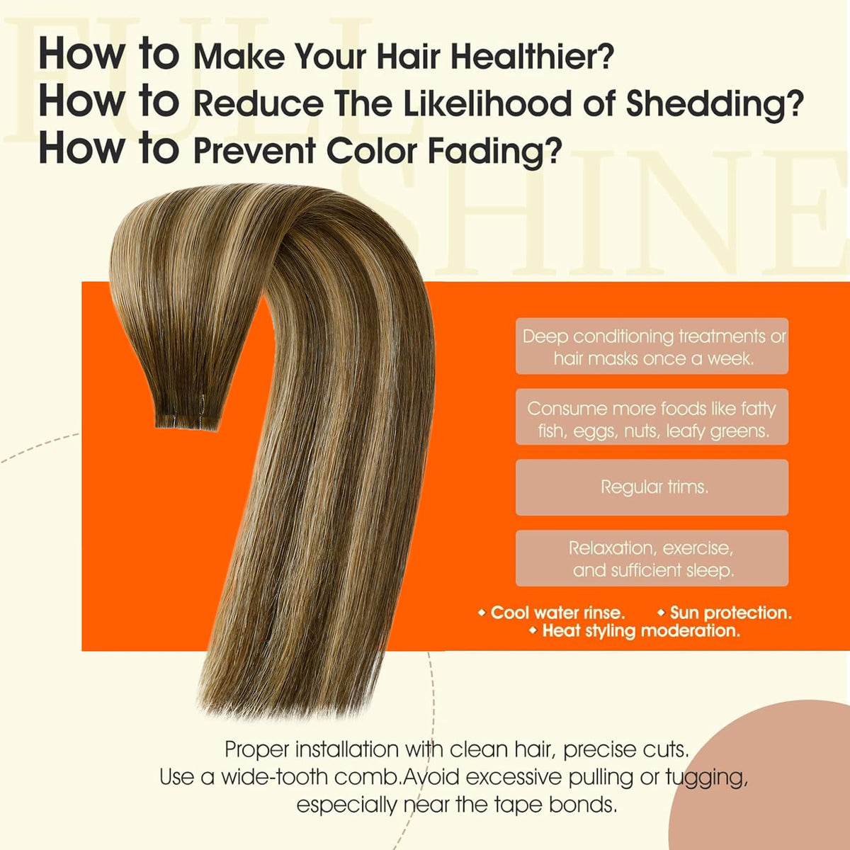 Packaging of Full Shine Invisi Edge Tape in Hair Extensions