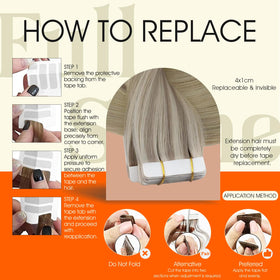 Packaging of Full Shine Tape In Hair Extensions Ash Blonde Blend