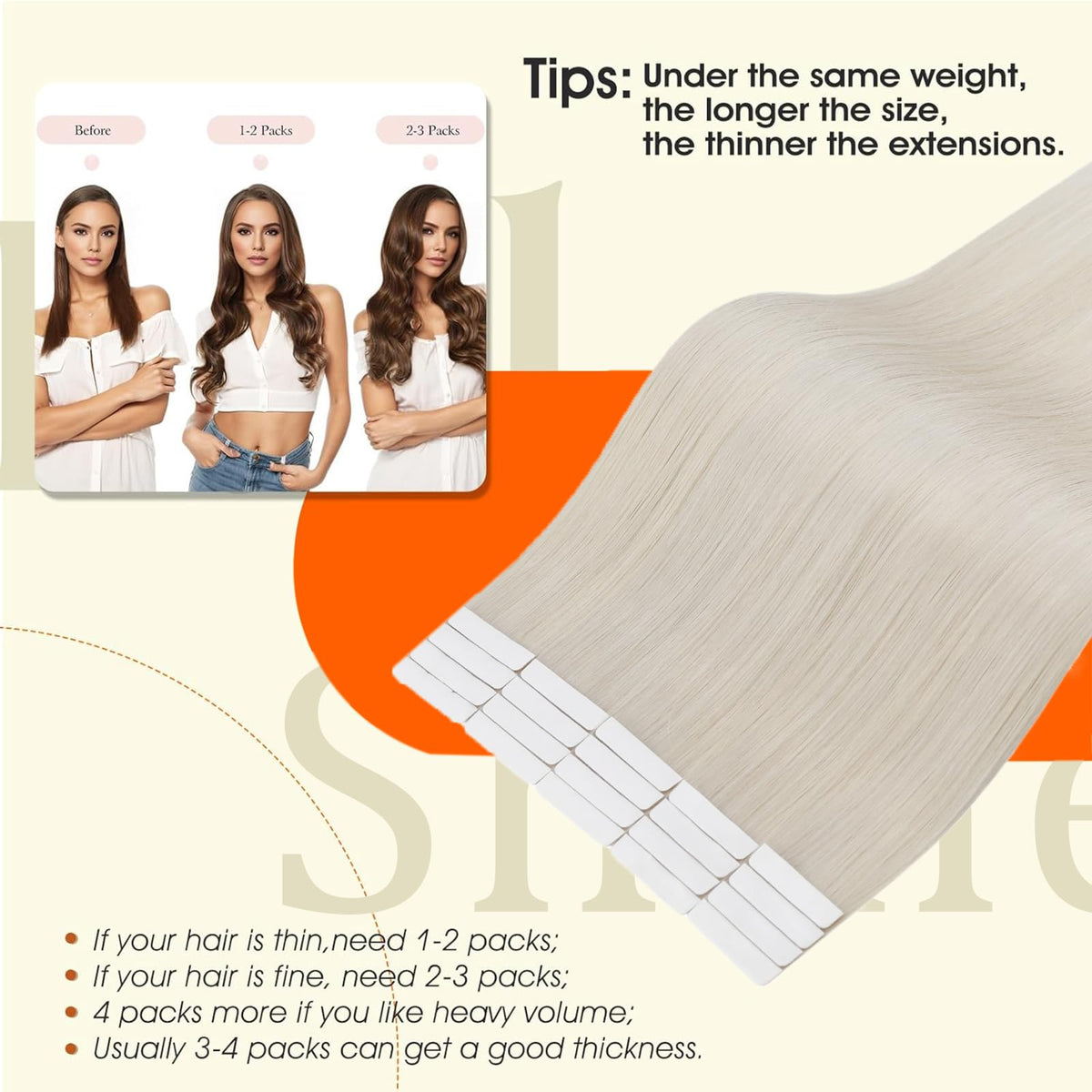 Packaging of Full Shine Tape In Hair Extensions Ice Blonde
