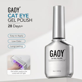 Packaging of GAOY Deep Blue Glassy Cat Eye Gel Nail Polish