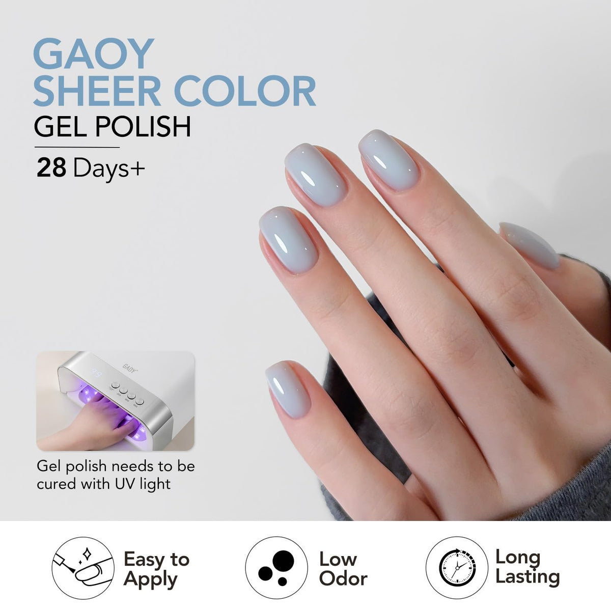 Packaging of GAOY Jelly Pastel Gel Nail Polish Set