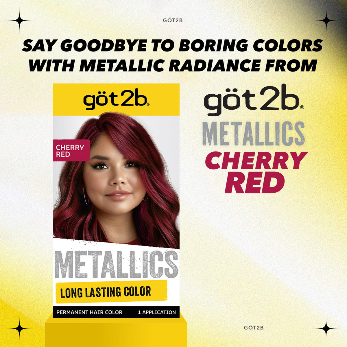Packaging of Got2B Metallics Permanent Hair Colour M70 Cherry Red