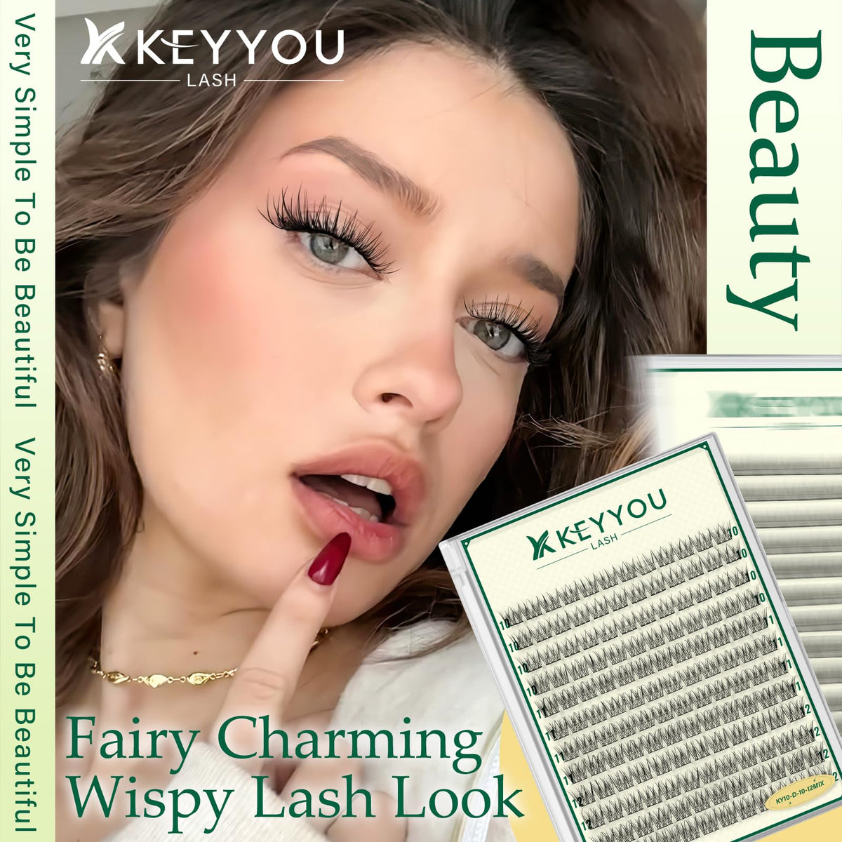 Packaging of KEYYOU KY10 Natural Lash Clusters kit