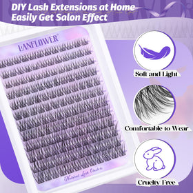 Packaging of LANFLOWER Natural Lash Clusters Kit