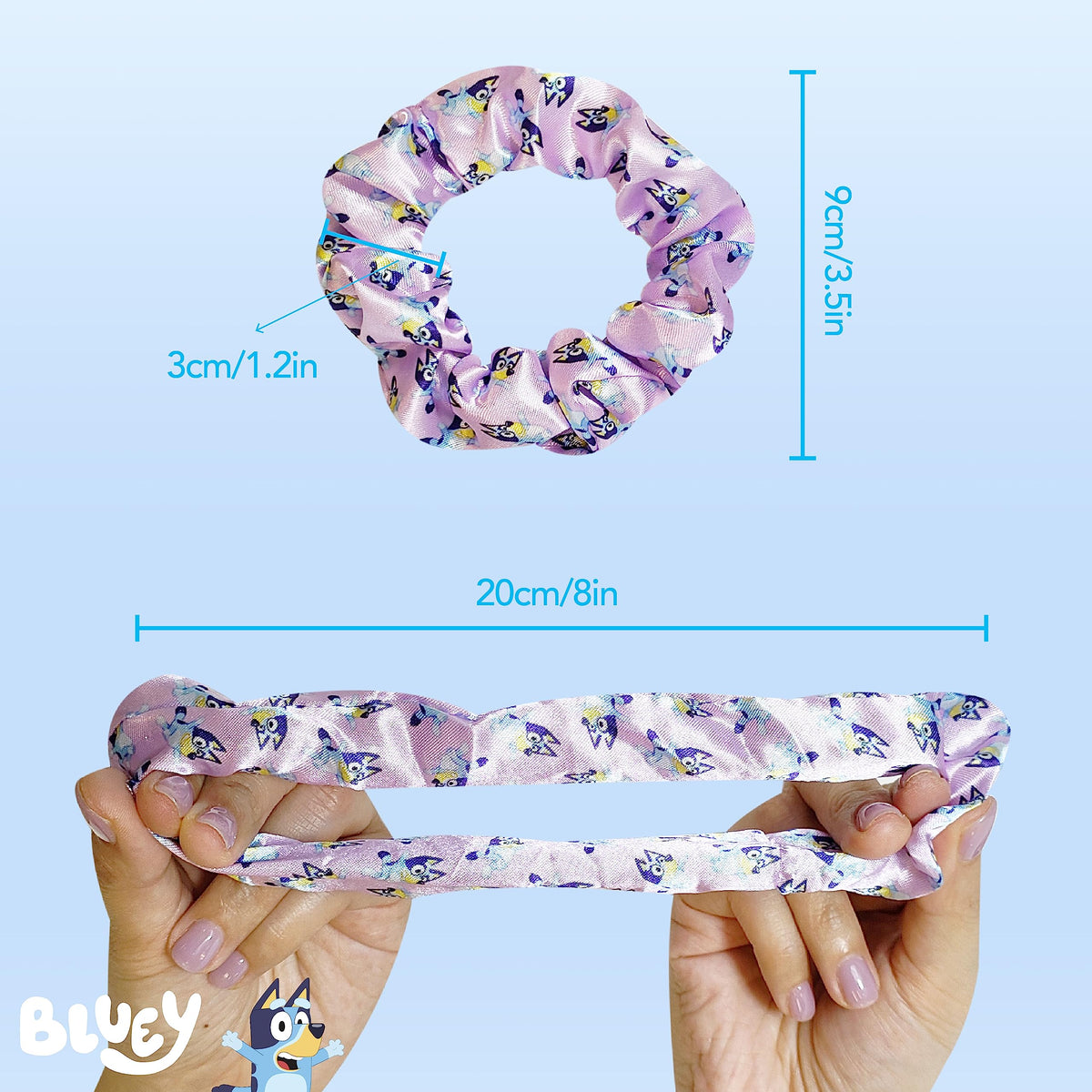 Packaging of LUV HER Bluey Hair Accessory Set in bubble wrap