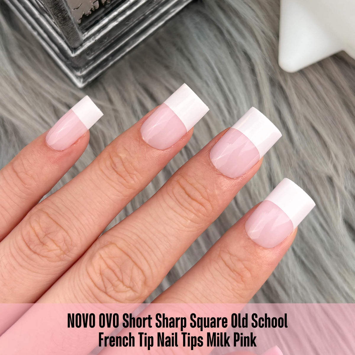 Packaging of NOVO OVO French Short Square Nail Tips 240 pcs