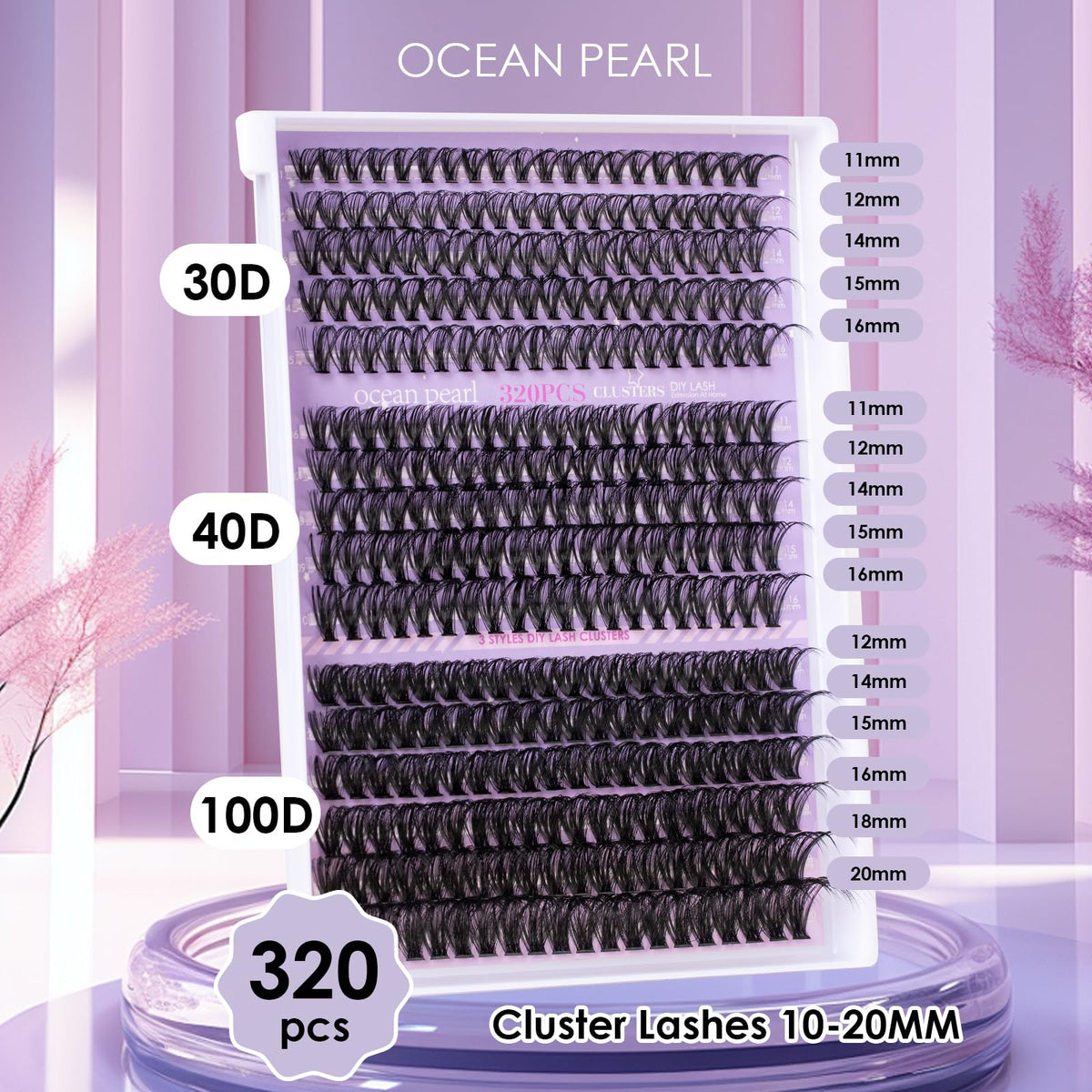 Packaging of Ocean Pearl 320Pcs Lash Clusters