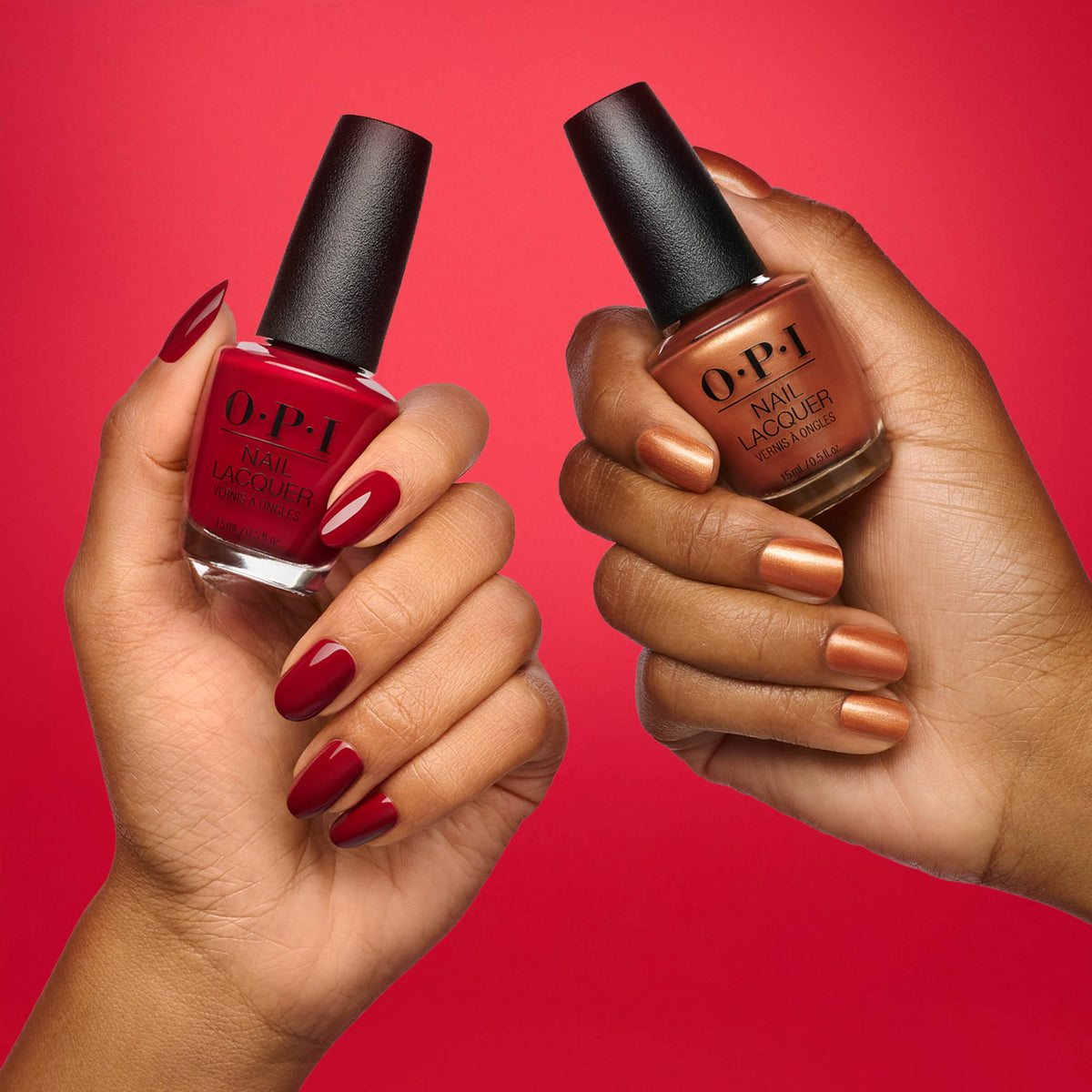Packaging of OPI Nail Lacquer Duo Pack on a festive background