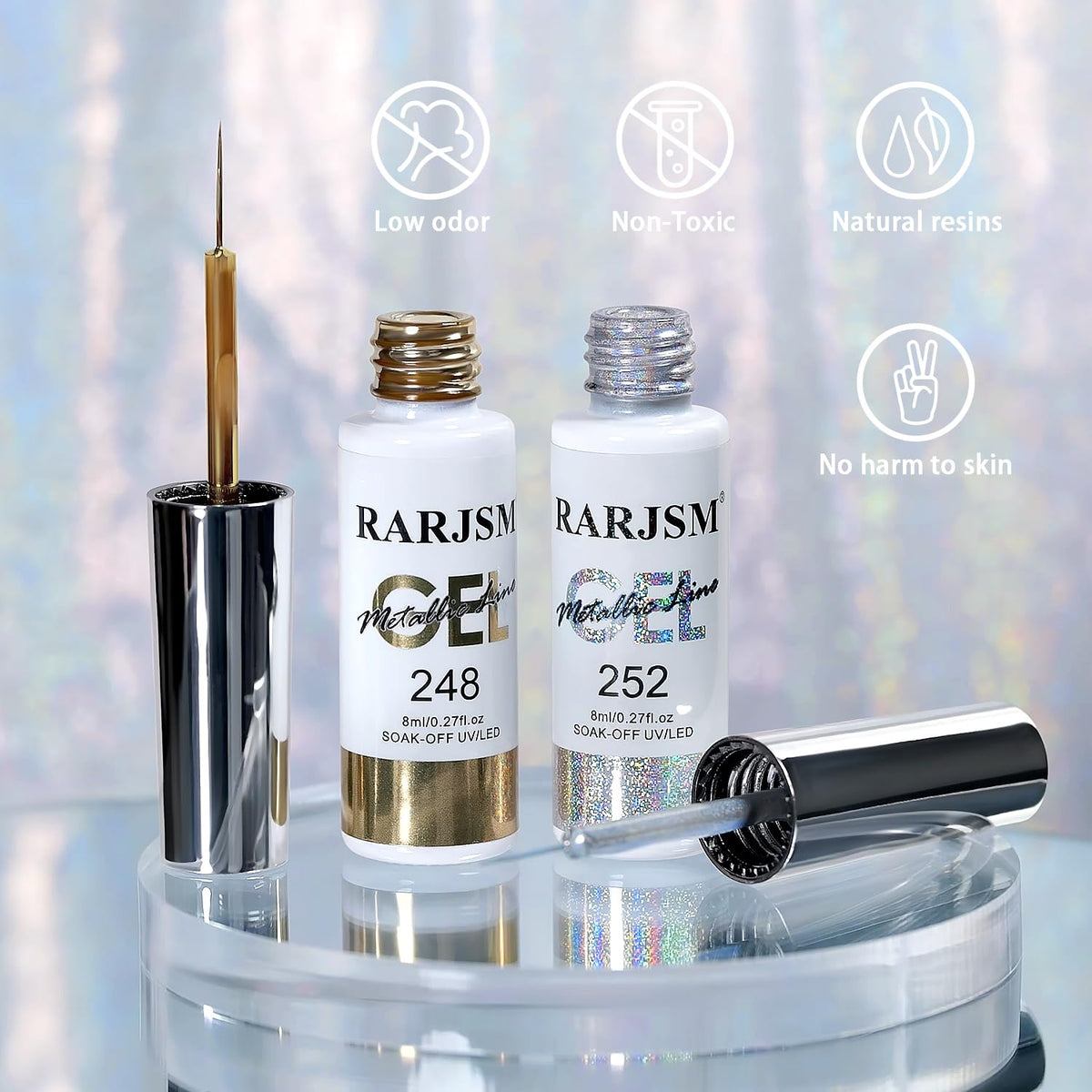 Packaging of RARJSM Metallic Chrome Gel Liner Nail Art Set
