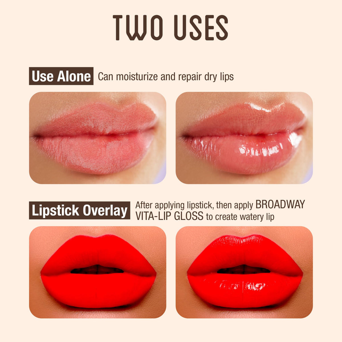 Packaging of Ruby Kisses Vita-Lip Clear Lip Gloss pack