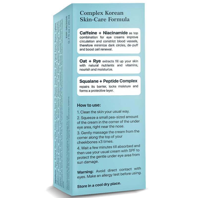 Packaging of SPRING SISTERS Under Eye Cream on a flat surface