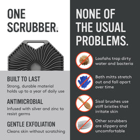 Packaging of Sud Scrub Antimicrobial Silicone Body Scrubber