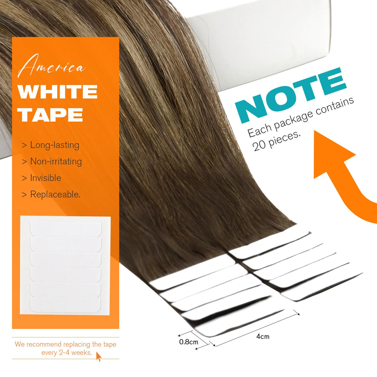 Packaging of Sunny Hair Ombre Brown Tape in Hair Extensions