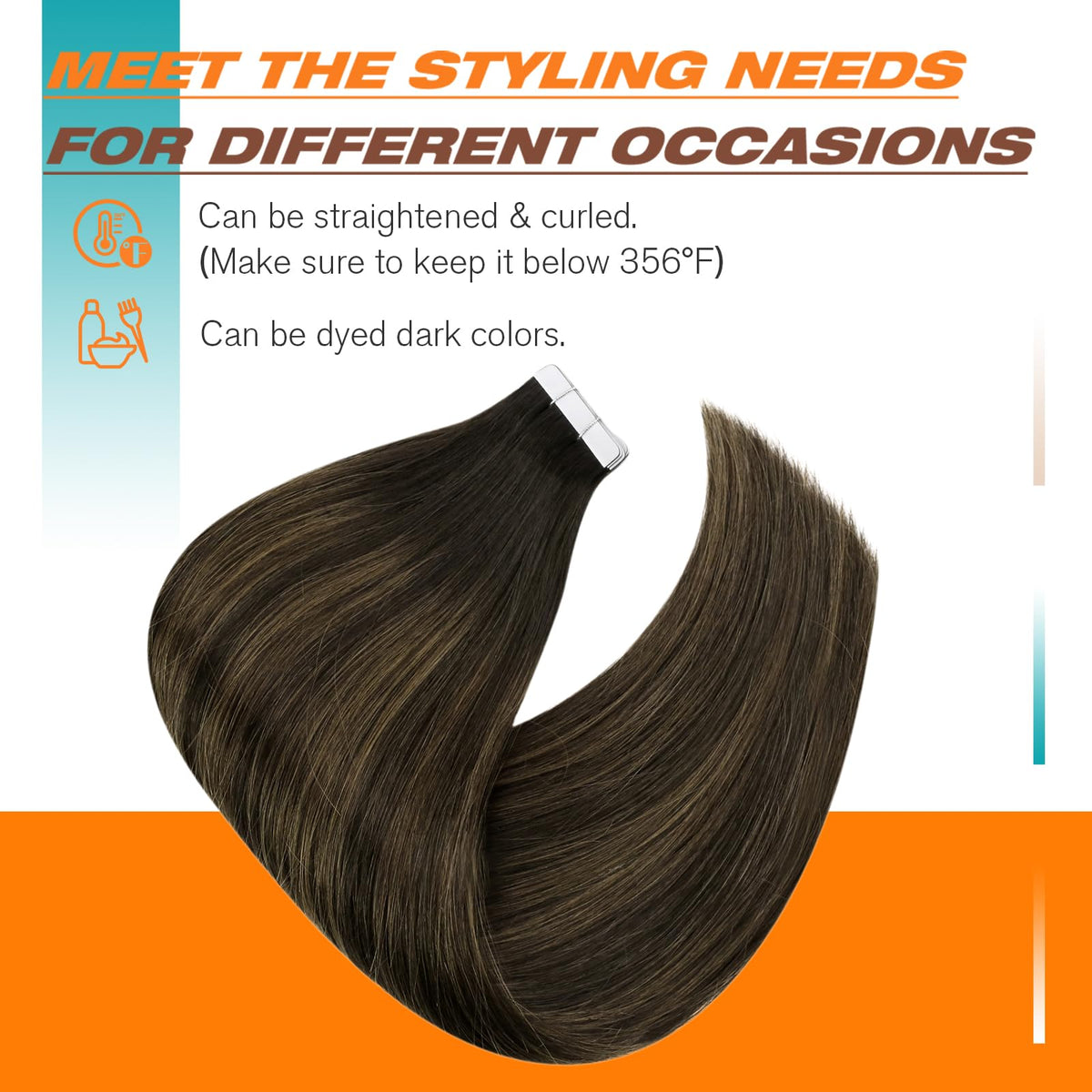 Packaging of Sunny Hair Tape in Hair Extensions with replacement strips