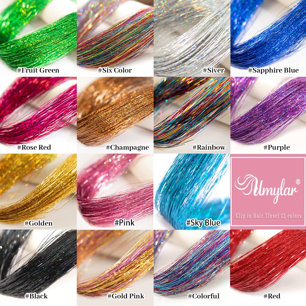 Packaging of Umylar Hair Tinsel Pack with clips