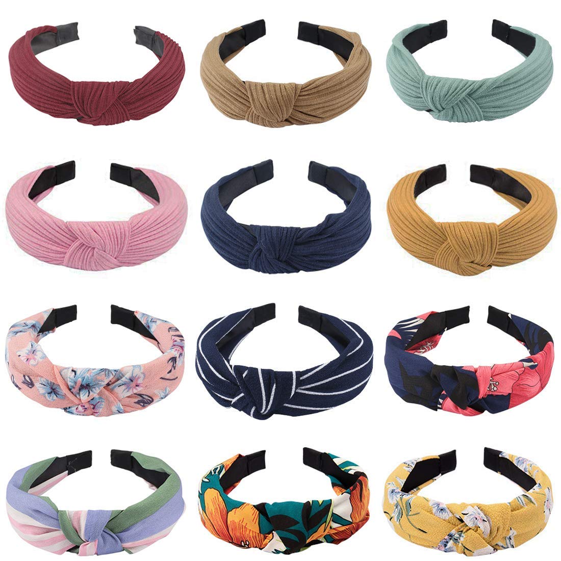 Packaging of VELSCRUN 12 Pcs Womens Knotted Headbands