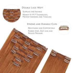 Packaging of Wennalife Clip In Hair Extensions with test pieces