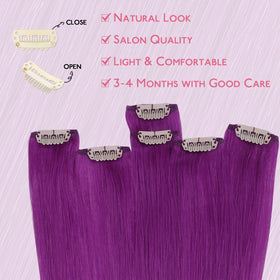 Packaging of Wennalife Purple Clip-in Hair Extensions