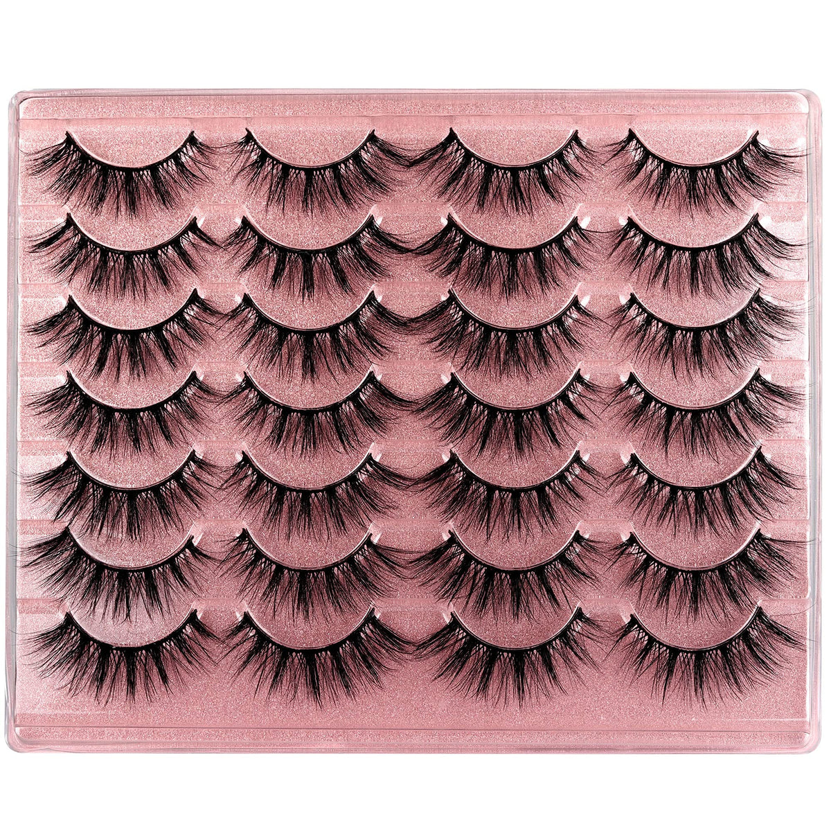 packaging of zanlufly false eyelashes with 14 pairs