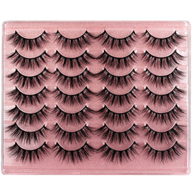 packaging of zanlufly false eyelashes with 14 pairs