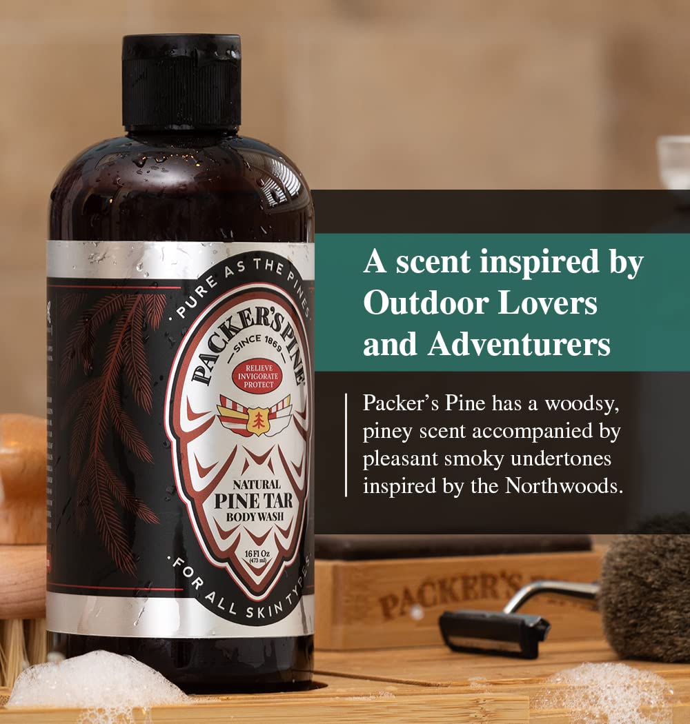 Packer's Pine Body Wash bottle side view