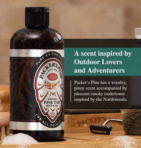 Packer's Pine Body Wash bottle side view