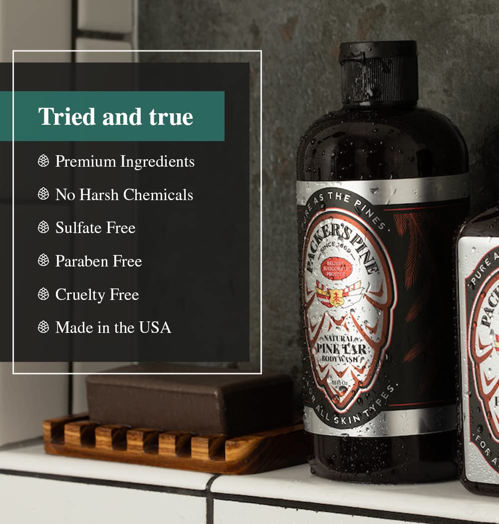 Packer's Pine Body Wash in shower setting