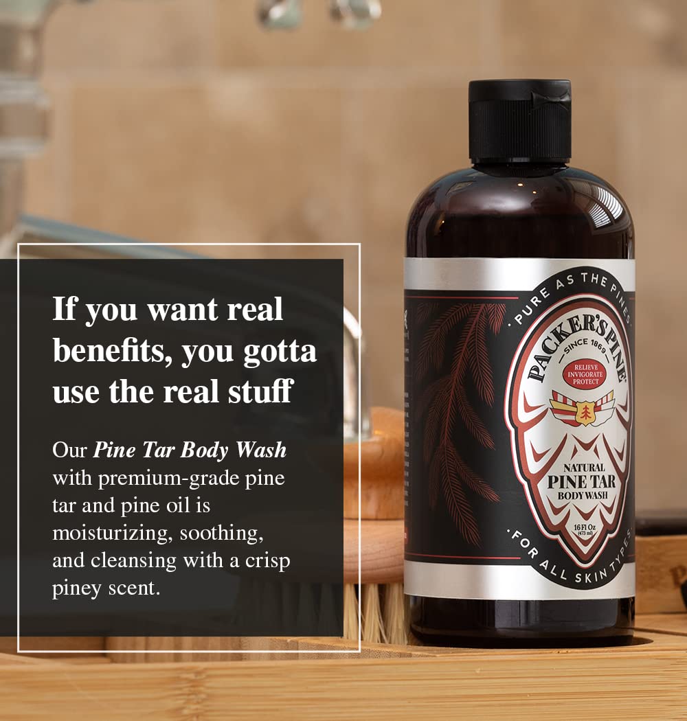 Packer's Pine Body Wash label close-up