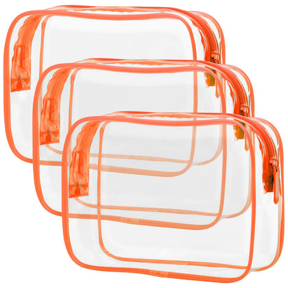 PACKISM Clear Makeup Bag front view in orange