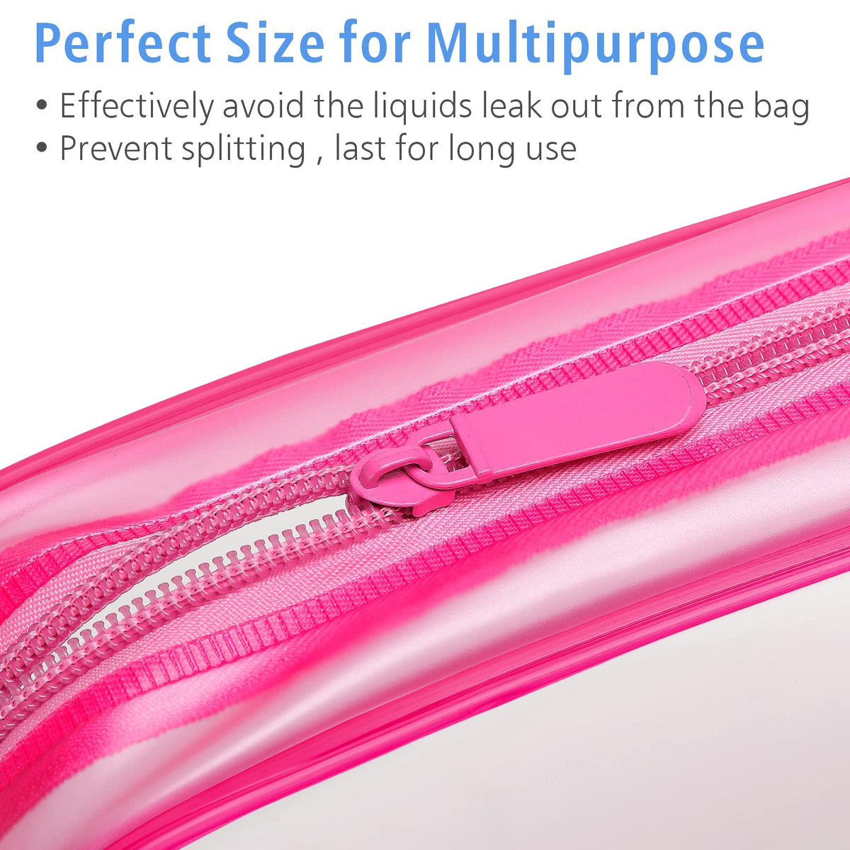 PACKISM Clear Makeup Bag showing thick PVC material