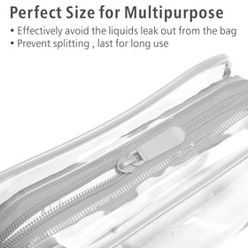 PACKISM Clear Makeup Bag side view showing reinforced seams