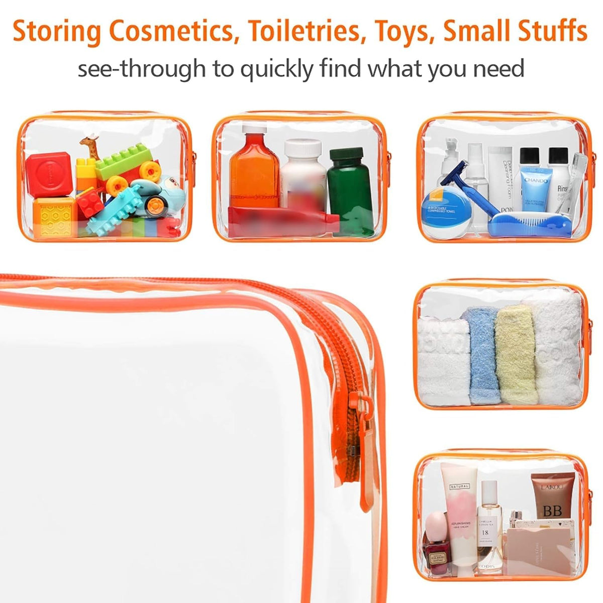 PACKISM Clear Makeup Bag with deodorising bag included