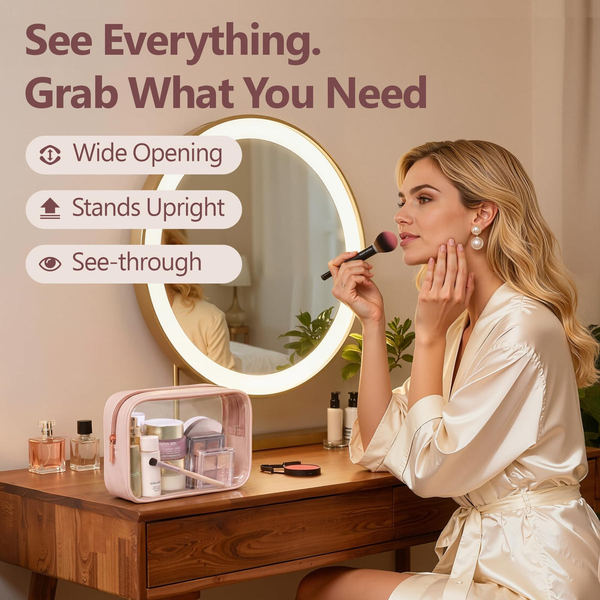 PACKISM clear makeup bag with deodorising bag included