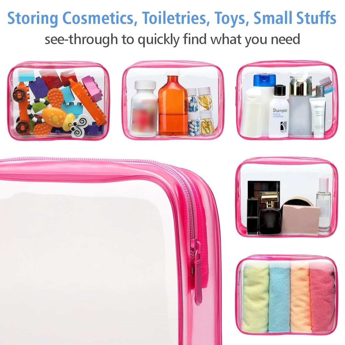 PACKISM Clear Makeup Bag with large opening