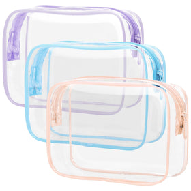 PACKISM TSA Approved Toiletry Bag front view in blue and purple
