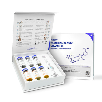 Padoro Tranexamic Acid Serum front view with packaging