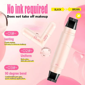 PAGE VINE Winged Eyeliner Stamp Pen on a makeup table