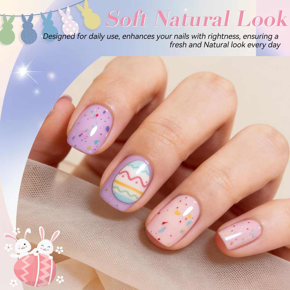 Pale lavender purple gel polish from Born Pretty set