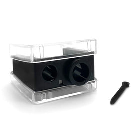 Palladio Double Barrel Cosmetic Pencil Sharpener with cleaning pick