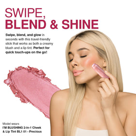 Palladio I'm Blushing 2-in-1 Cheek and Lip Tint application on lips
