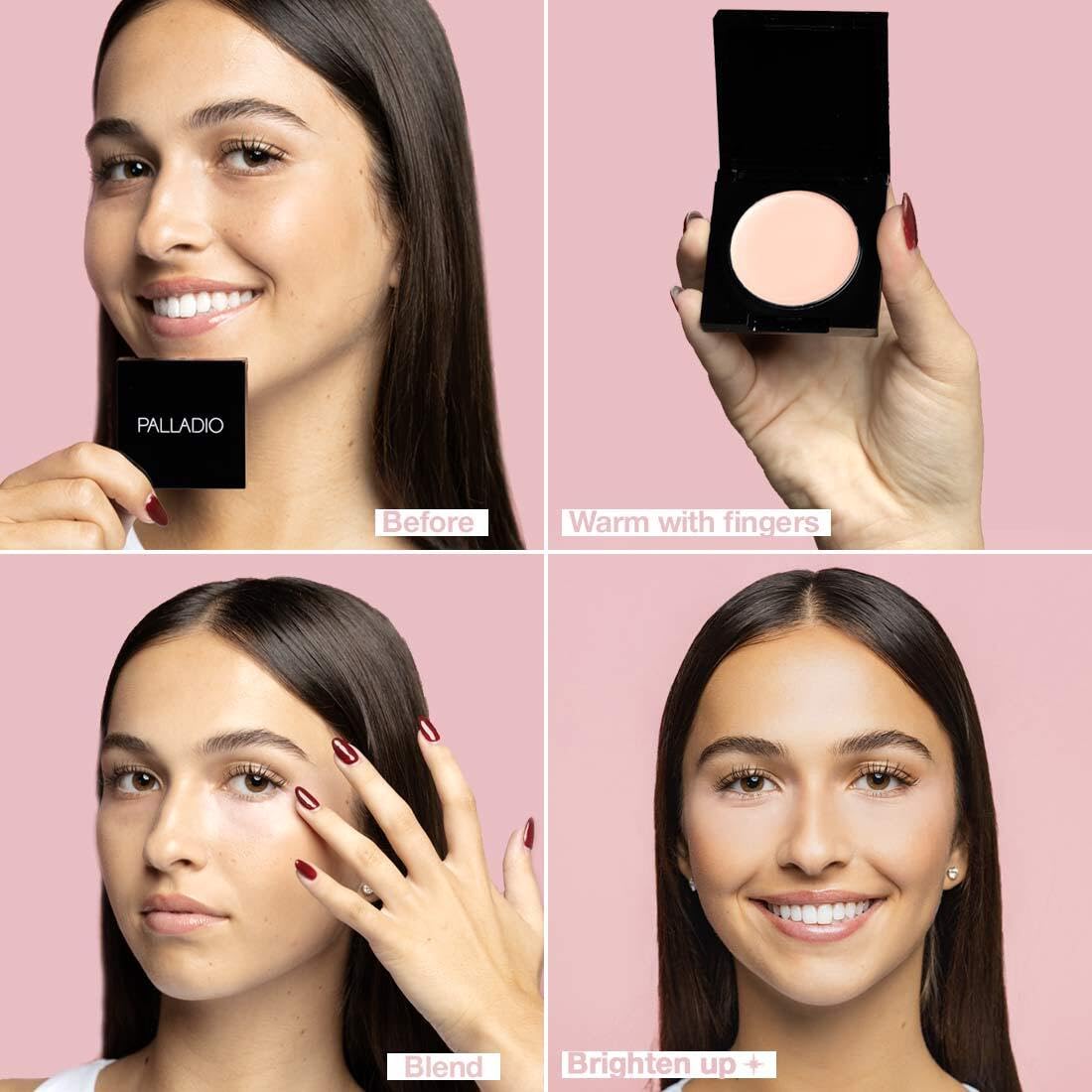Palladio Under Eye Brightener Soft Pink 41g applicator tip