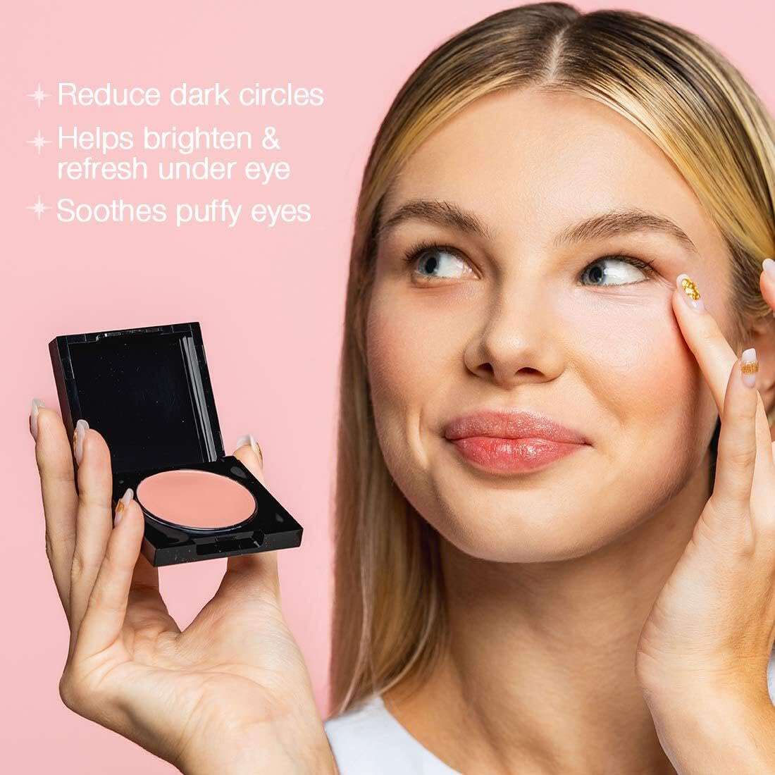 Palladio Under Eye Brightener Soft Pink 41g texture swatch