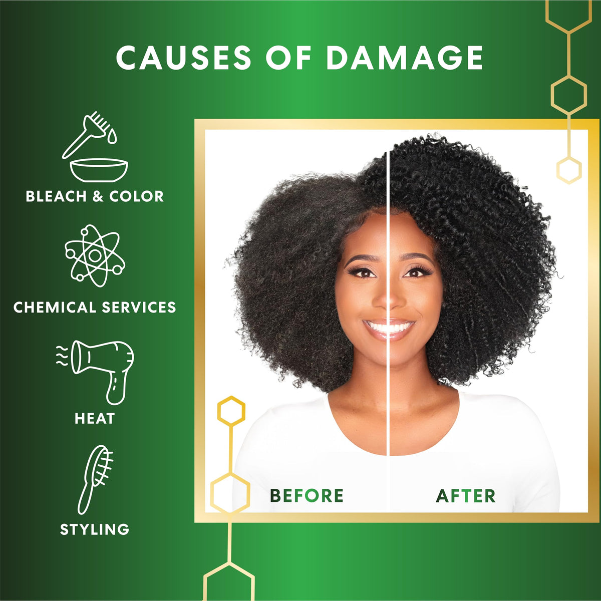 Palmer's Amino Bonding Hair Mask with styling tools
